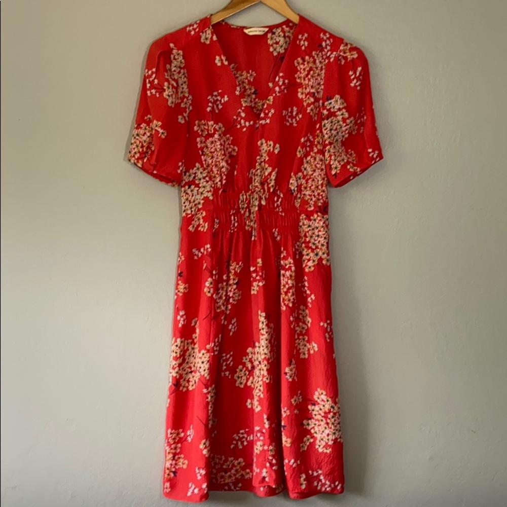 Rebecca Taylor Phlox V-Neck Floral Silk Dress - 2